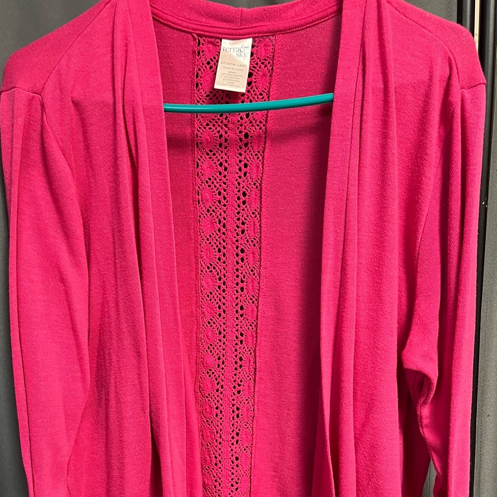 Terra & Sky Hot Barbie Pink Sweater Size 1X (16W/18W)